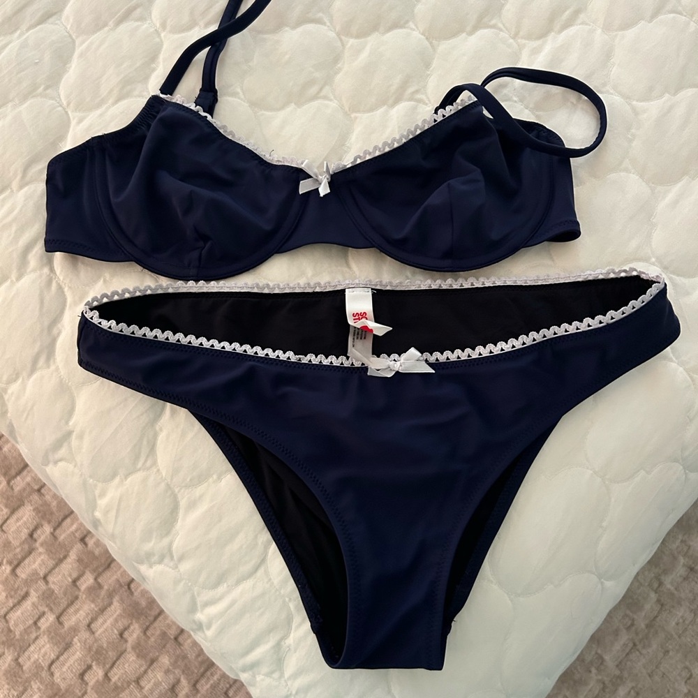 Solid and striped daphne bikini